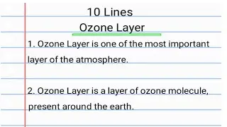 10 Lines on Ozone Layer // 10 Lines Essay on Ozone Day // 10 Lines Essay on World Ozone Day