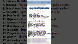 Advanced English words you should know.
