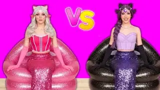Cute girl Mermaid vs Naught | funny Bunny Mermaid Magic Makeover by