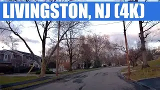Livingston, New Jersey drive around at sunset in 4K
