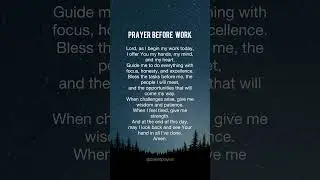 Prayer Before Work #prayer #prayerbeforework
