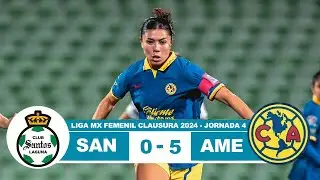 Santos Femenil vs America 0-5 Resumen Goles 2024