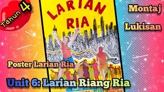 PSV Tahun 4 Unit 6 Poster Larian Riang Ria (Montaj Lukisan) with template ms 58-59/ Marathon Montage