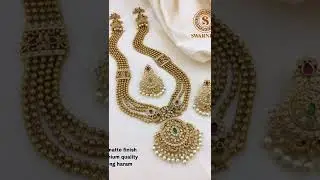 Premium quality matte finish long haram and necklace.To place order leave you comments. follow.