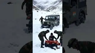 Indian Army Rescue in Snowy Ladakh Valley | Thar Jeep Military Missio#forceindia # #ladakh #youtube