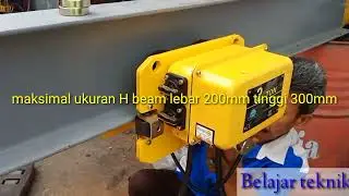 @belajarteknik cara pasang trolly chain hoist di besi H beam