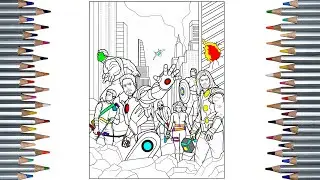 AVENGERS Coloring Page like a PRO with Pencils ONLY in 35 Minutes! How to Draw and Color Avengers!