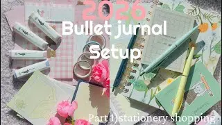 2026 bullet jurnal setup part-1 📚🌸| ජර්නල් එකක් හදන්න අවශය කරන දේවල් ගන්න යමු 📝