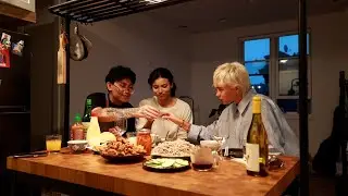 showing lena my famous karaage recipe