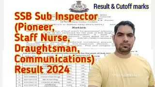 SSB Sub-Inspector Final Result & cutoff marks 2024 / Sashastra Seema Bal SI Result / Sub-Inspector