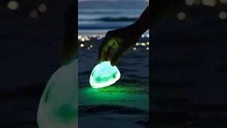 🔥 Mysterious Glowing Stone Found on the Beach! 🤯✨ #Shorts #GlowingStone #BeachDiscovery #crystals