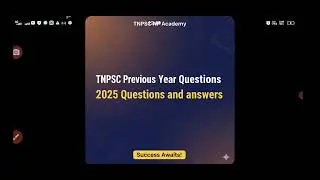 TNPSC Previous Year Questions & Answers 2025 | Daily 5 Questions | Tamil | English Part 1