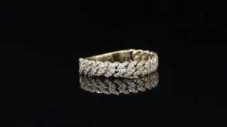 Pave Cuban Curb Link Wedding Band | Millennium Jewelery #moissanite #diamond #icedoutjewelry #hiphop