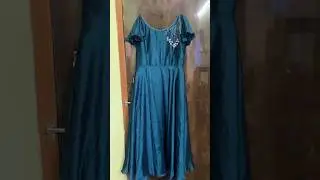 Cutdhana beadwork neck with ruffle hands blouse #womensclothing #frockcollection