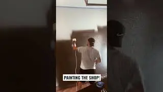 Painting the leather shop! #leather #leathercraft #leatherwork