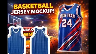 V neck NBA cut Basketball Jersey Mockup with Design Editable | PSD