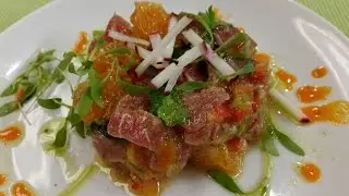 Summer Tuna Tartare with Fresh Tangerine + Serrano Mojo