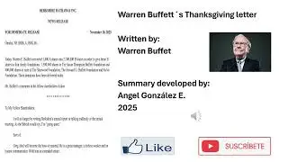Warren Buffett's Thanksgiving letter November 2025