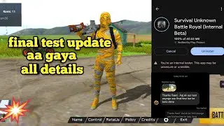 Final test update all details 🥵 White star Survival unknown battle royale 