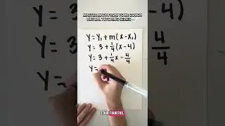 Finding the Y-Intercept Using Point-Slope Form, Part 2, Algebra, Math Help