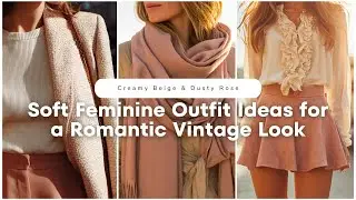 Creamy Beige & Dusty Rose 🌷 Soft Feminine Outfit Ideas for a Romantic Vintage Look