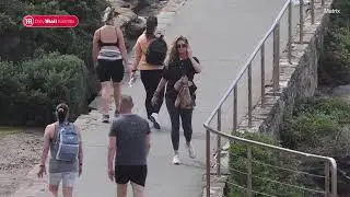 Rachel Hunter steps out for a stroll along Bondi to Bronte walk