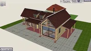 Проект Д-137 стеклянный деревянный дом #ростерн #проект #дома