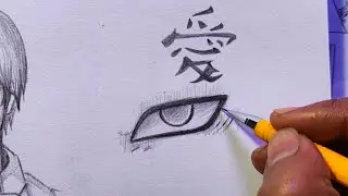 Gaara eye drawing timelapse - Naruto