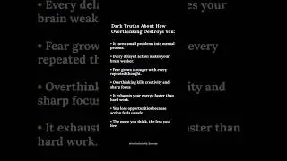 The Dark Side of Overthinking That Destroys Success #psychology #mindset #success #focus