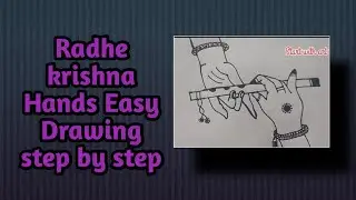 Radhe krishna Hands Easy Drawing step by step 