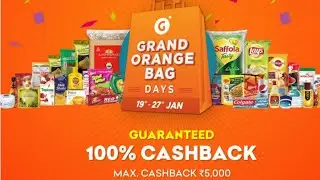 Grofers 100% cashback offer
