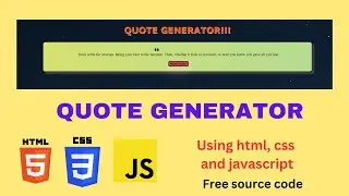 Quote Generator | Simple Projects Using html , css and javascript