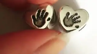 Handprint heart charm beads