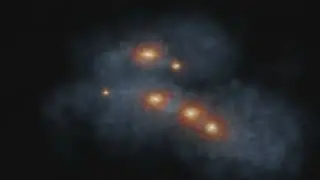 Galaxies Interacting 100K Particle Simulation