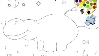 Hippo Coloring Pages For Kids - Hippo Coloring Pages