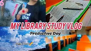 LIBRARY STUDY VLOG 📚  Productive Study Day 🌈 l Priti Sakshi 🎀 #class11 #study 