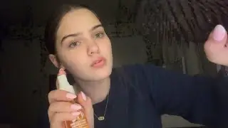 Nice girl curls your hair in class 