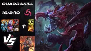 JUNGLE Cho'Gath vs Qiyana [QUADRAKILL] - NA Challenger Patch 25.24