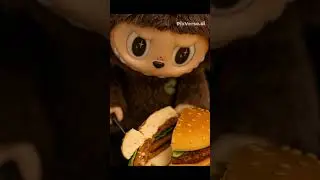 Labubu Took a Huge Bite of My Burger 😱🍔 #animation #asmr #labubu #aicreation
