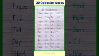 20 Opposite Words/Opposite Words in English/Opposite Words/Antonyms Words/ #shorts