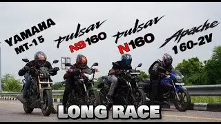 2025 Pulsar N160 vs Pulsar Ns160 BS7 vs Apache RTR 160 2V vs Yamaha MT-15 V2 | Quad Battle