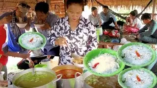 Noodle & Pancake at Teuk Chhou district Kampot province | Famous Nom Banchok Teuk Mahech in Cambodia