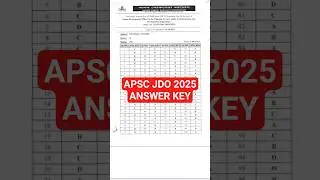 Apsc JDO answer key out #assamgovernment #job #2025#apsc