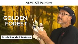 Golden Hour Forest ASMR 🌲 4K No Talking Oil Painting | Relaxing Bob Ross Style + Kit Link