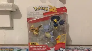 Pokemon - Battle Figure 3 Pack (Eevee, Wartortle & Murkrow) Figure Review! 