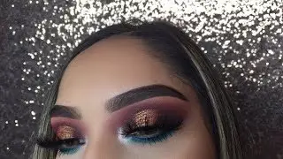 Gold Halo Cut Crease Eyelook Using NEW Huda Beauty Palettes | Nancy_Cruises