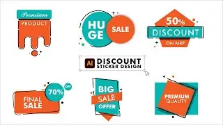 Design DISCOUNT STICKERS | Promotional Designing | Adobe Illustrator Tutorial in Hindi