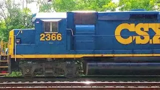 CSX GP40 Road Slug 2366 leads Y205 back towards Milan yard Slight K5LA quill action