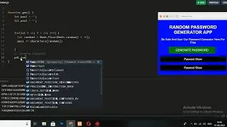 How to make a RANDOM PASSWORD GENERATOR APP using HTML, CSS & JAVASCRIPT