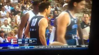 [HD] Team USA vs Argentina - Basketball Fight - 7/22/2012